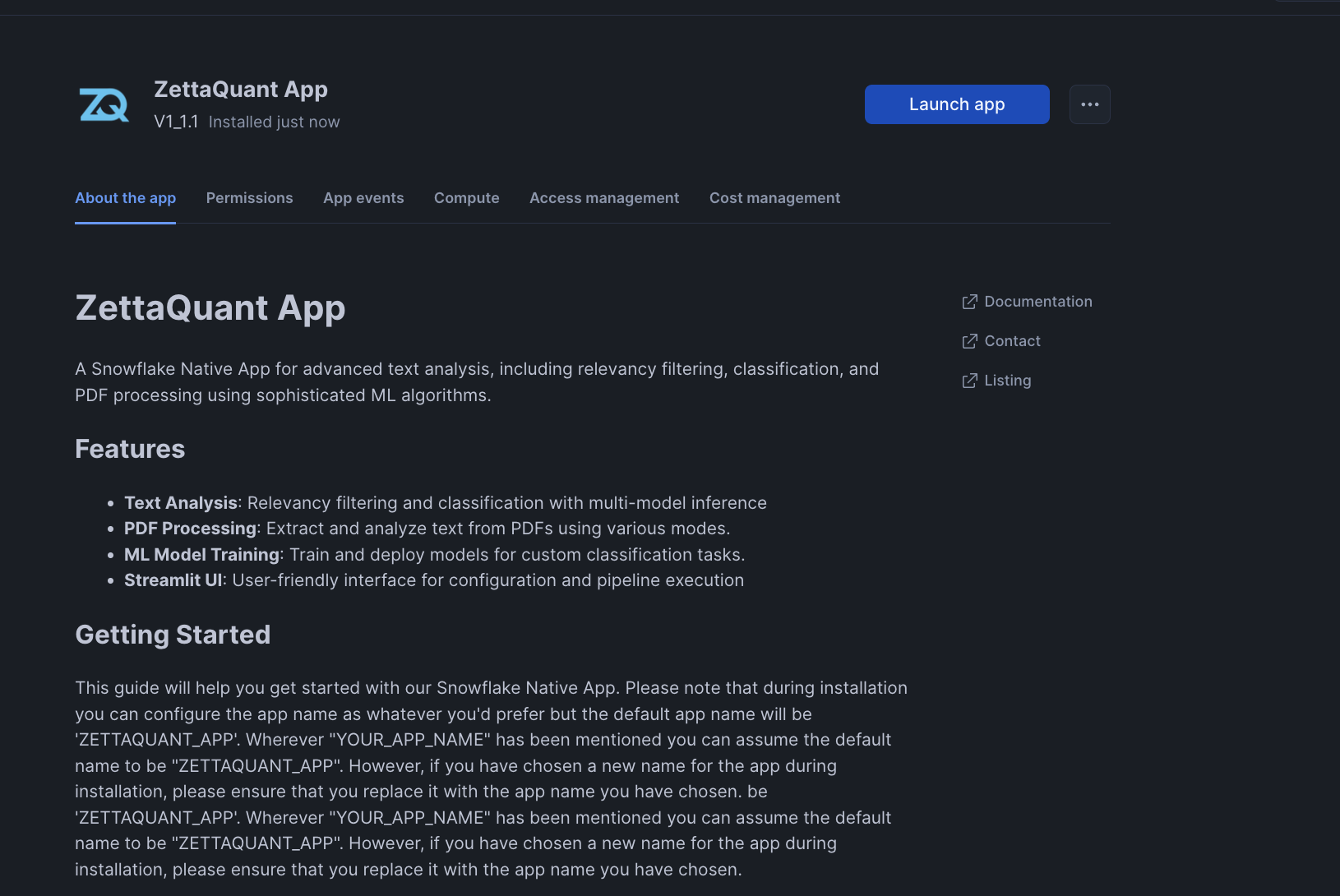 Post Installation Landing
